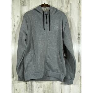 2(X)ist Performance Fleece Hoodie Heather Gray Medium Zip Pockets